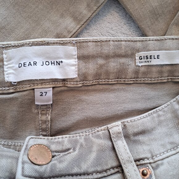 Dear John Gisele Skinny Gray Tan Wash Jeans Size 27 - Picture 7 of 8